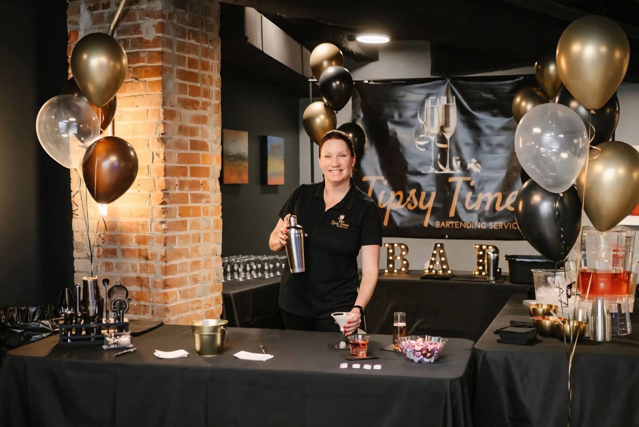 Tipsy Times bar service event setup